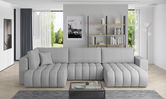 Coltar extensibil dreapta 6 locuri ELTAP, RT-04BO, Bonito, 350x175x92 cm, lemn/poliester, gri deschis