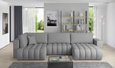 Coltar extensibil dreapta 6 locuri ELTAP, RT-04FL, Bonito, 350x175x92 cm, lemn/poliester, gri deschis