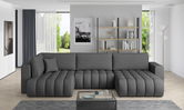 Coltar extensibil dreapta 6 locuri ELTAP, RT-05FL, Bonito, 350x175x92 cm, lemn/poliester, gri inchis