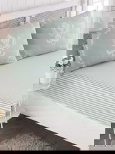 Set de pat dublu (cearceaf cu elastic si perne) 3 piese, Pure - Mint, EnLora Home, 65% bumbac/35% poliester