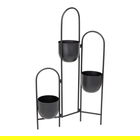 Suport pentru 3 ghivece Floero, Homla, 49x14x80 cm, metal, negru