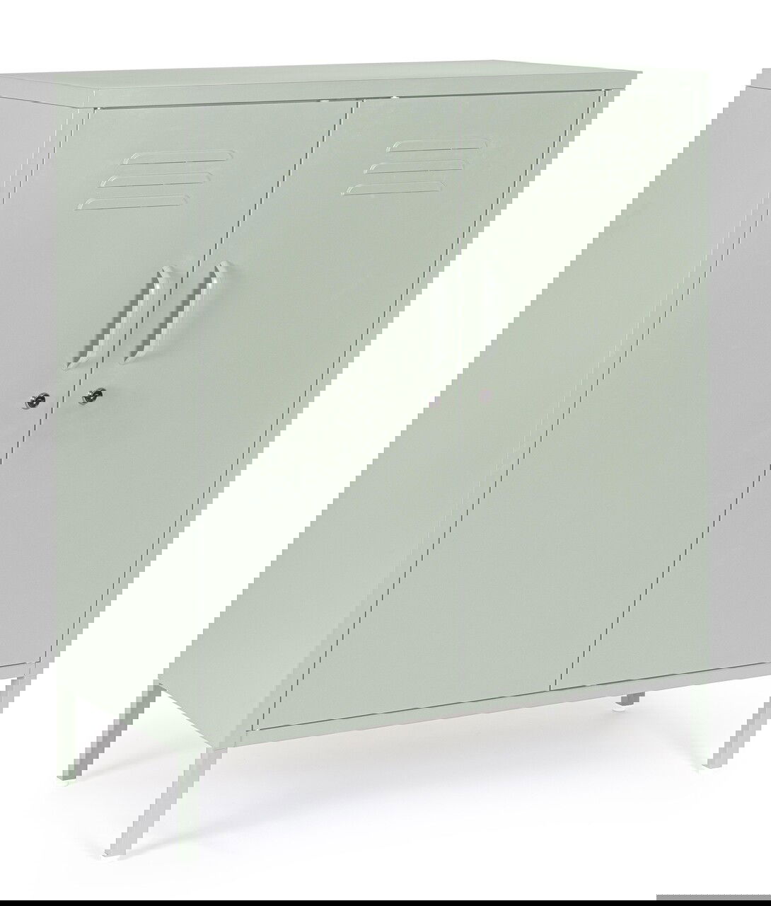 Bufet inferior Cambridge, Bizzotto, 2 rafturi reglabile, 80x40x101.5 cm, otel, verde sage