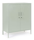 Bufet inferior Cambridge, Bizzotto, 2 rafturi reglabile, 80x40x101.5 cm, otel, verde sage