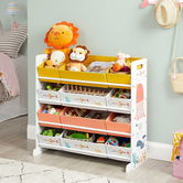Organizator jucarii / mobilier camera copilului, Songmics, cu 12 cutii textile, 83x38x78 cm, MDF, multicolor