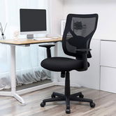 Scaun de birou, Songmics, ergonimic, suport lombar reglabi, sezut cu arcuri, max 120 kg, negru