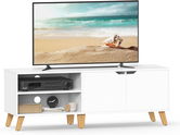 Comoda TV, Vasagle, 140x40x45 cm, TV pana la 65 inch, PAL, alb