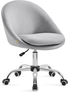 Scaun de birou, Homeoffice, Songmics, 60x60x90 cm, max 110 kg, otel/bumbac/in, gri