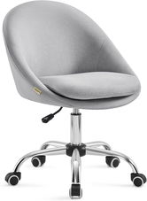 Scaun de birou, Homeoffice, Songmics, 60x60x90 cm, max 110 kg, otel/bumbac/in, gri