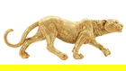 Figurina /sculptura decorativa Leopard Shant, Mauro Ferretti, 89x21x33 cm, polirasina, auriu