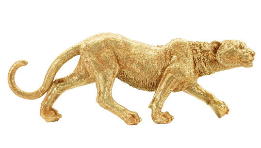 Figurina /sculptura decorativa Leopard Shant, Mauro Ferretti, 89x21x33 cm, polirasina, auriu