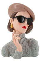 Figurina /sculptura decorativa Paris Woman -B, Mauro Ferretti, 18.5x14x26 cm, polirasina, multicolor
