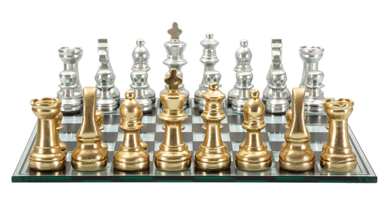 Joc de sah Black/White Chess, Mauro Ferretti, 50.5x50.5x14 cm, polirasina/sticla, multicolor