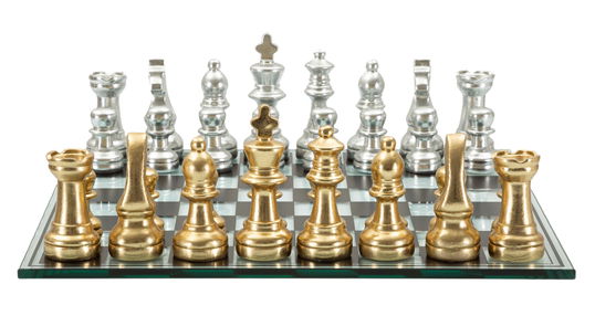 Joc de sah Black/White Chess, Mauro Ferretti, 50.5x50.5x14 cm, polirasina/sticla, multicolor