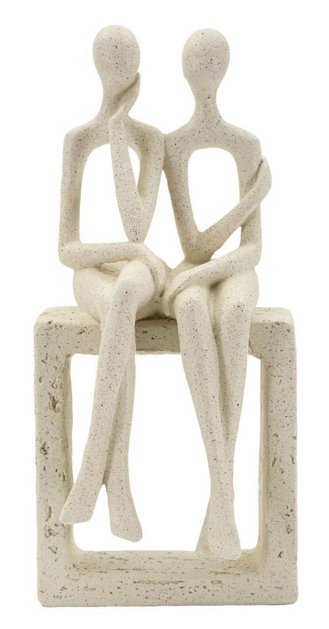 Figurina /sculptura decorativa Stons Couple, Mauro Ferretti, 11.5x9x25 cm, polirasina, crem