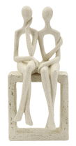 Figurina /sculptura decorativa Stons Couple, Mauro Ferretti, 11.5x9x25 cm, polirasina, crem