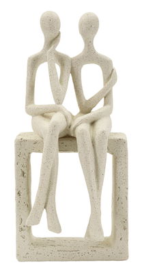 Figurina /sculptura decorativa Stons Couple, Mauro Ferretti, 11.5x9x25 cm, polirasina, crem