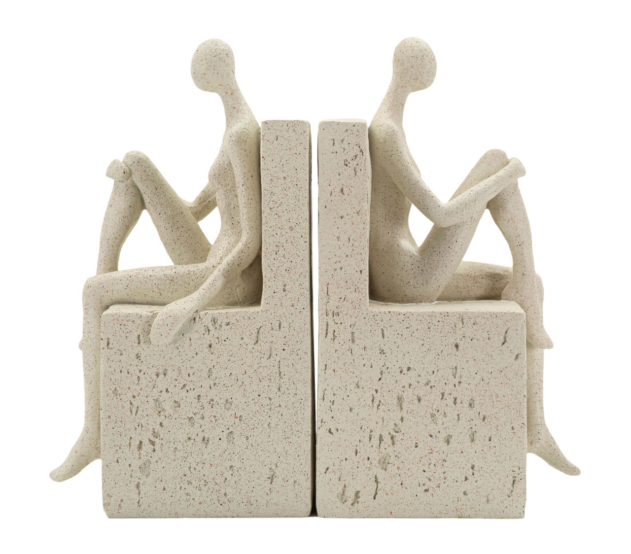 Set 2 suporturi pentru carti Stons Book , Mauro Ferretti, 24x10x20.5 cm, polirasina, crem