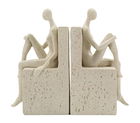 Set 2 suporturi pentru carti Stons Book , Mauro Ferretti, 24x10x20.5 cm, polirasina, crem