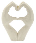Figurina /sculptura decorativa Love Stons, Mauro Ferretti, 16.5x7x20 cm, polirasina, crem