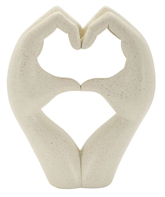 Figurina /sculptura decorativa Love Stons, Mauro Ferretti, 16.5x7x20 cm, polirasina, crem