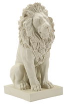Figurina /sculptura decorativa Lion Stons, Mauro Ferretti, 17.5x25x40 cm, polirasina, crem