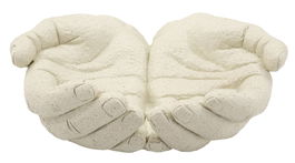 Vas decorativ Hand Tray Stons, Mauro Ferretti, 22.7x20x7.3 cm, polirasina, crem