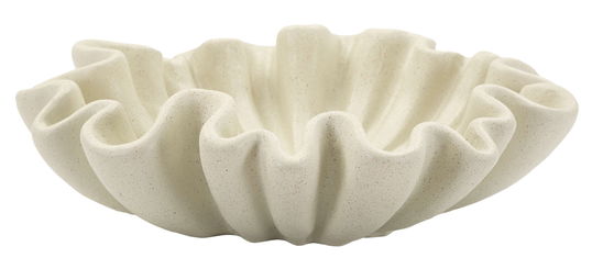 Vas decorativ Stons, Mauro Ferretti, 31x9 cm, polirasina, crem