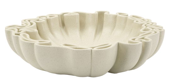 Vas decorativ Stons, Mauro Ferretti, 30.5x29x7.5 cm, polirasina, crem