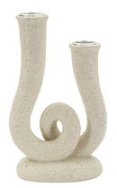 Suport lumanare Stons, Mauro Ferretti, 12x7x20 cm, polirasina, crem