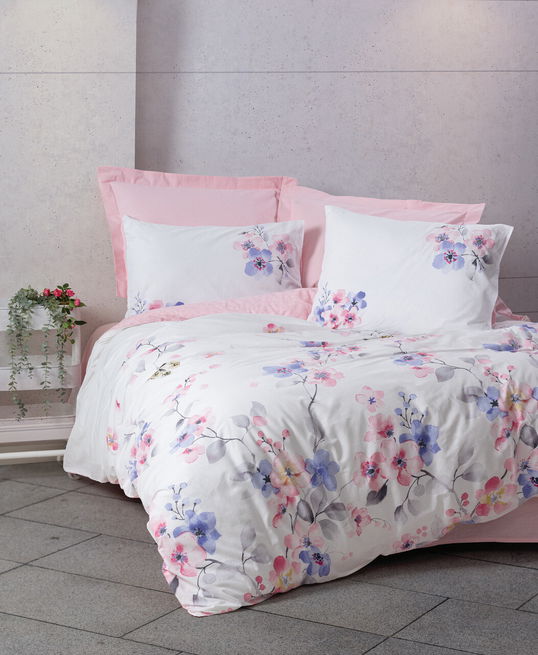 Lenjerie de pat pentru o persoana, Jayda - Pink, Cotton Box, Bumbac Ranforce