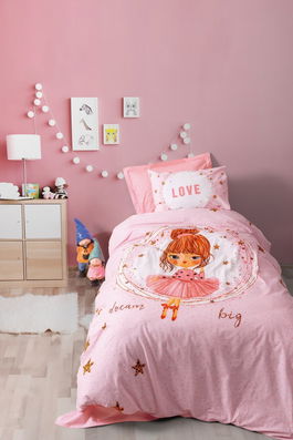 Lenjerie de pat pentru o persoana Young, Jerry - Pink, Cotton Box, Bumbac Ranforce