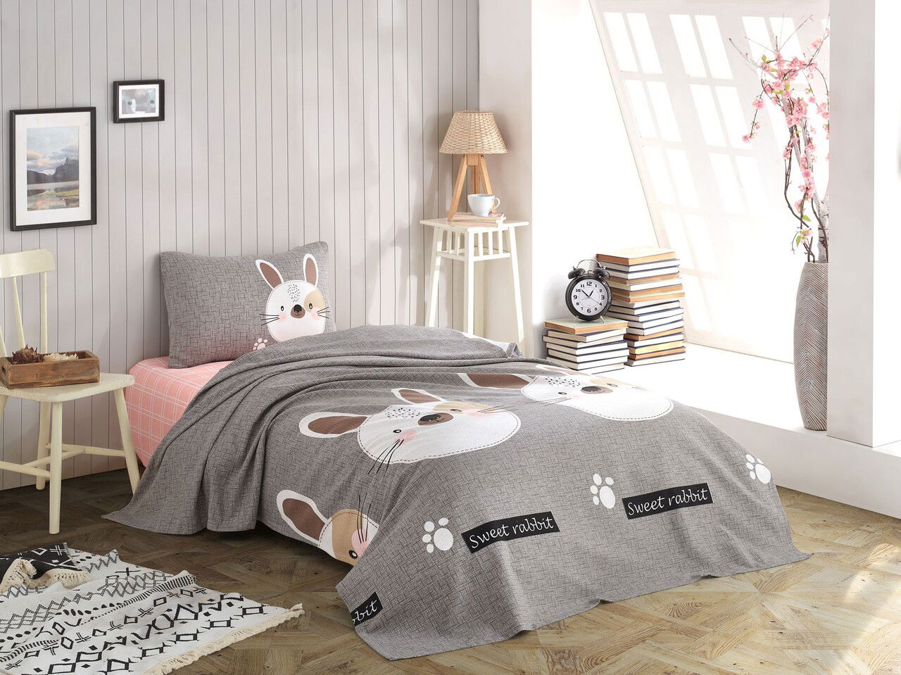 Set cuvertura pique Single, Tavşancık, Eponj Home, Bumbac