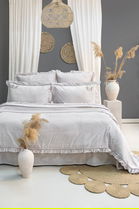 Set cuvertura de pat dubla 3 piese, Fiorella - Light Grey, Şaheser, 70% bumbac/30% poliester