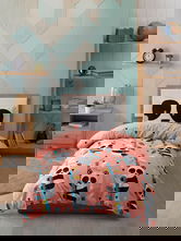 Lenjerie de pat pentru o persoana 2 piese, Panida - Pink, EnLora Home, 65% bumbac/35% poliester