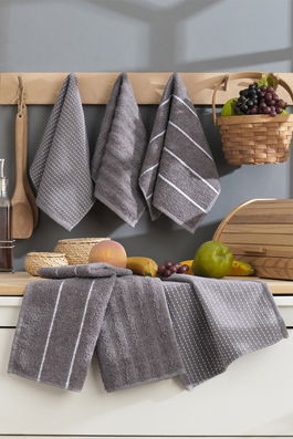 Set prosoape, Eponj Home, Sofya, Bumbac, Antracit