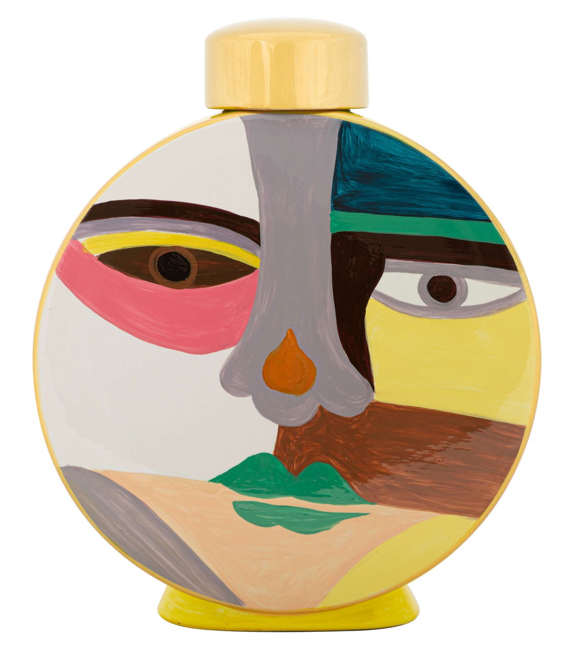 Vas decorativ Piccassy Round, Mauro Ferretti, 23x9x28 cm, ceramica, multicolor