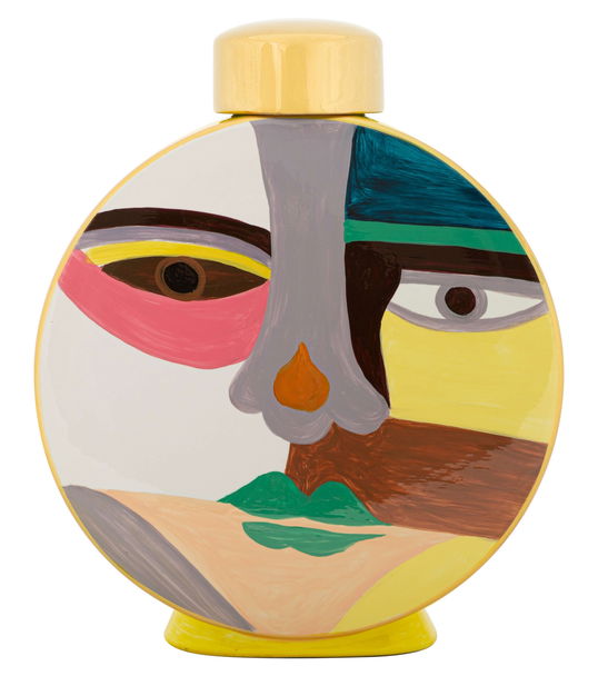 Vas decorativ Piccassy Round, Mauro Ferretti, 23x9x28 cm, ceramica, multicolor