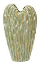 Vaza decorativa Venice, Mauro Ferretti, 22x10x39 cm, ceramica, verde