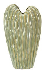 Vaza decorativa Venice, Mauro Ferretti, 22x10x39 cm, ceramica, verde
