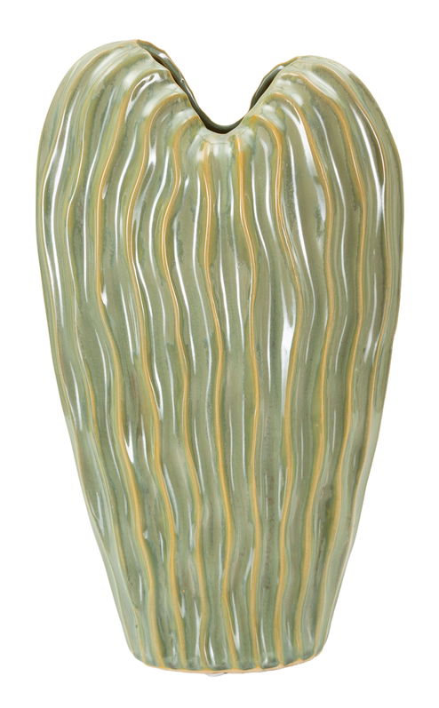 Vaza decorativa Venice, Mauro Ferretti, 22x10x39 cm, ceramica, verde