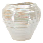 Vaza decorativa Round, Mauro Ferretti, 22x20 cm, ceramica, perla