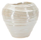 Vaza decorativa Round, Mauro Ferretti, 22x20 cm, ceramica, perla