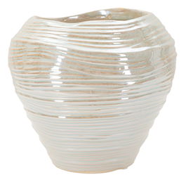 Vaza decorativa Round, Mauro Ferretti, 22x20 cm, ceramica, perla