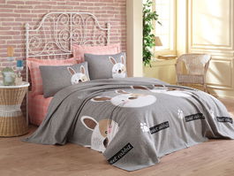 Set cuvertura pique dubla, Tavşancık, Eponj Home, Bumbac