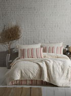 Lenjerie de pat dubla, Jade - Tile Red, Şaheser, Bumbac