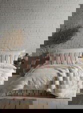 Lenjerie de pat dubla, Jade - Tile Red, Şaheser, Bumbac