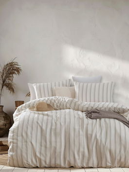 Lenjerie de pat dubla, Hamilton - Beige, EnLora Home, 70% bumbac/30% poliester