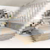 Oferta Pat colt AMBRO, 160x200, Oak cu saltea inclusa