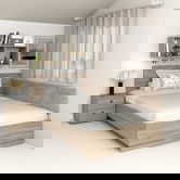 Oferta Pat colt AMBRO, 120x200, Oak cu saltea inclusa