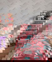 Cuvertura pique Single, Unicornio - Pink, EnLora Home, Bumbac